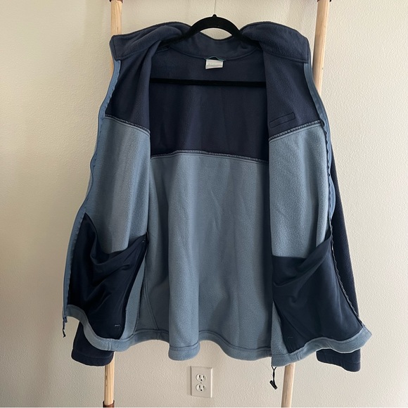 Men’s Columbia Fleece Jacket XXL Full Zip Blue - Picture 3 of 11